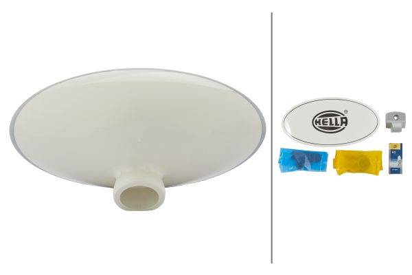 HELLA 1NB 007 892-001 FF/Halogen-Nebelscheinwerfer - Comet FF 300 - 12V - oval - Anbau - Lichtscheib