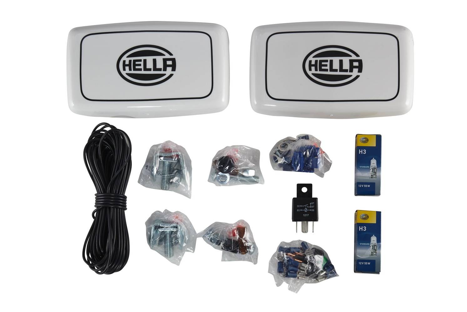 HELLA 1NB 010 951-831 FF/Halogen-Nebelscheinwerfersatz - Comet FF 450 - 12/24V - rechteckig - Anbau