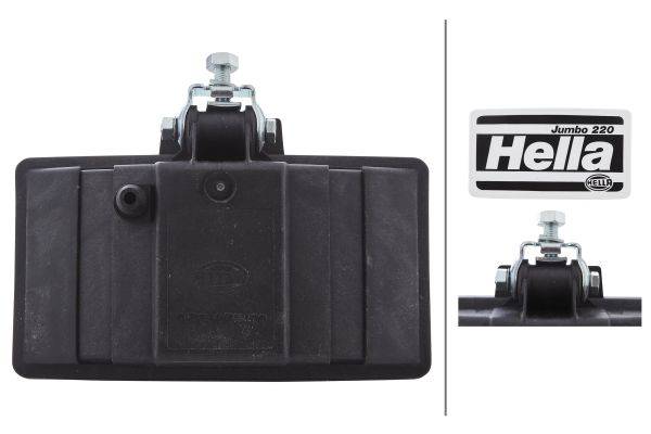 HELLA 1NE 006 300-071 Halogen-Nebelscheinwerfer - Jumbo 220 - 12/24V - Anbau - Lichtscheibenfarbe: t
