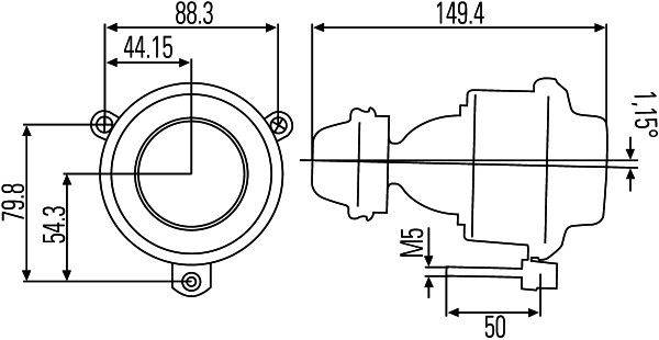 HELLA 1NL 007 186-061 DE/Halogen-Nebelscheinwerfer - 12V - Einbau - Lichtscheibenfarbe: weiß - links