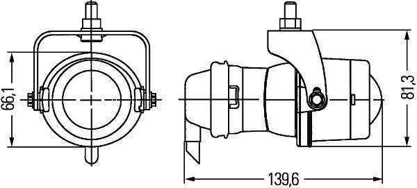 HELLA 1GL 008 090-211 Halogen-Arbeitsscheinwerfer - Micro DE - 24V - Anbau - stehend - Nahfeldausleu