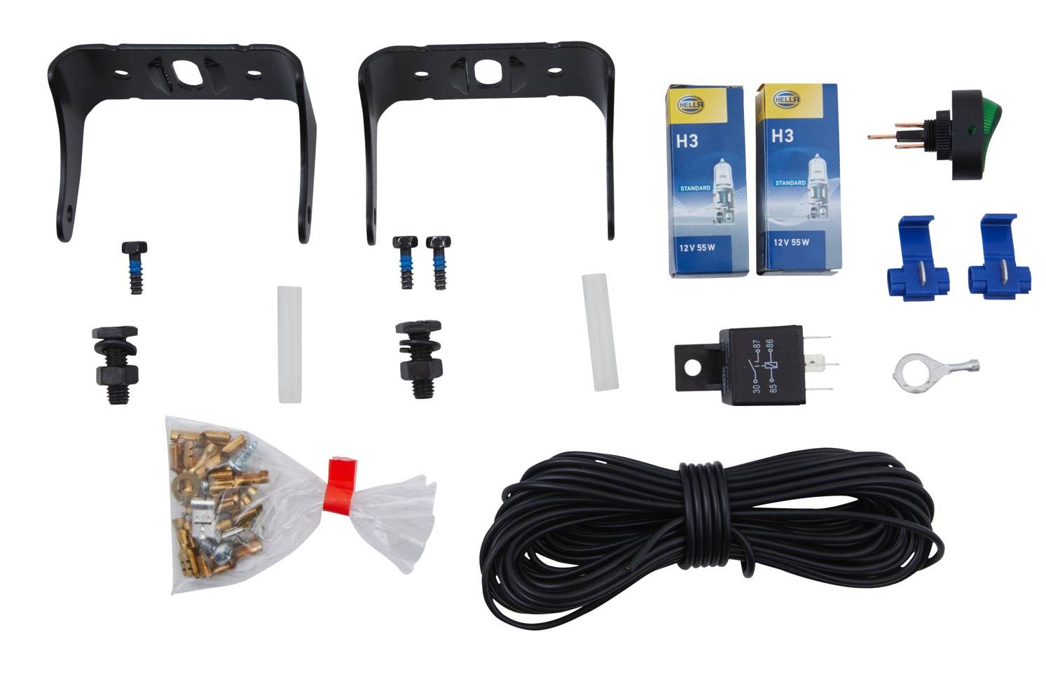 HELLA 1NL 008 090-821 DE/Halogen-Nebelscheinwerfersatz - Micro DE - 12V - Einbau - Lichtscheibenfarb