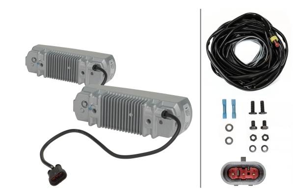 HELLA 2PT 009 496-801 LED-Tagfahrleuchtensatz - 12/24V - Anbau - Lichtscheibenfarbe: glasklar - LED-