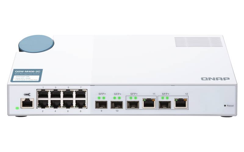 QNAP QSW-M408-2C - Switch - managed - 2 x 10 Gigabit SFP+ + 2 x C 10 G-Bit SFP+ + 8 x 10/100/1000