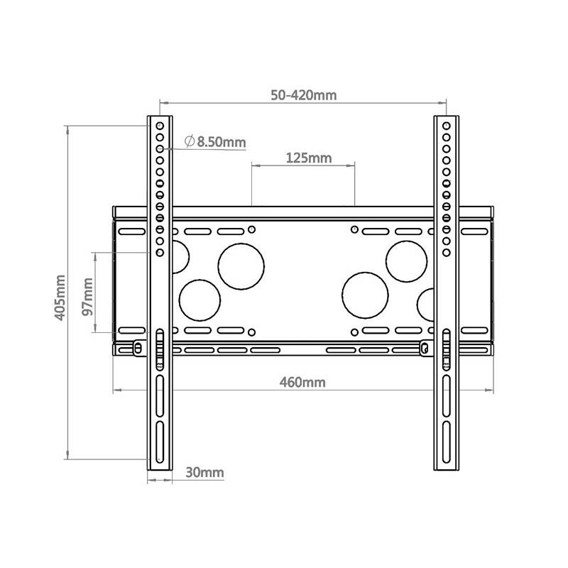 HAGOR WH 50 F-HD - Klammer - für Flachbildschirm - verriegelbar - Schwarz - Bildschirmgröße: 81.3-139.7 cm (32"-55")