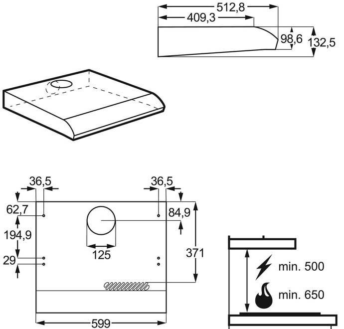 Electrolux AEG MDA UB-Haube DUB2610W Lower Easy