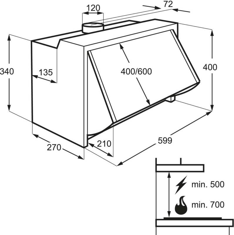 Electrolux AEG MDA EB-Haube LINIE DEB1621S Flip open