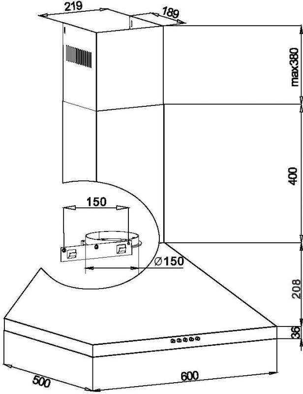 Amica Kaminhaube KH 17286-3 E