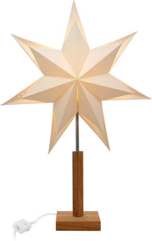 6 Stück Hellum LED-Papierstern m. Holzfuß 578737