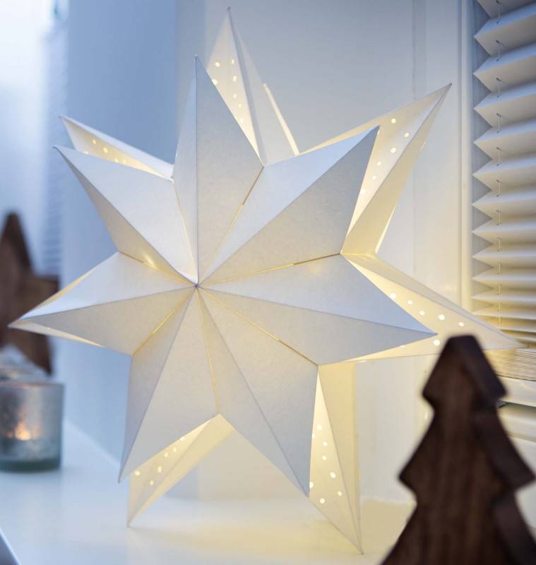 6 Stück Hellum LED-Papierstern 578010