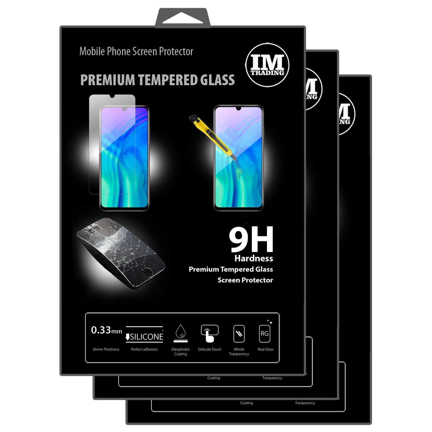 cofi1453 3X Schutz Schutz Glas 9H Tempered Glass Display Schutz Folie Display Glas Screen Protector kompatibel mit Honor 20E