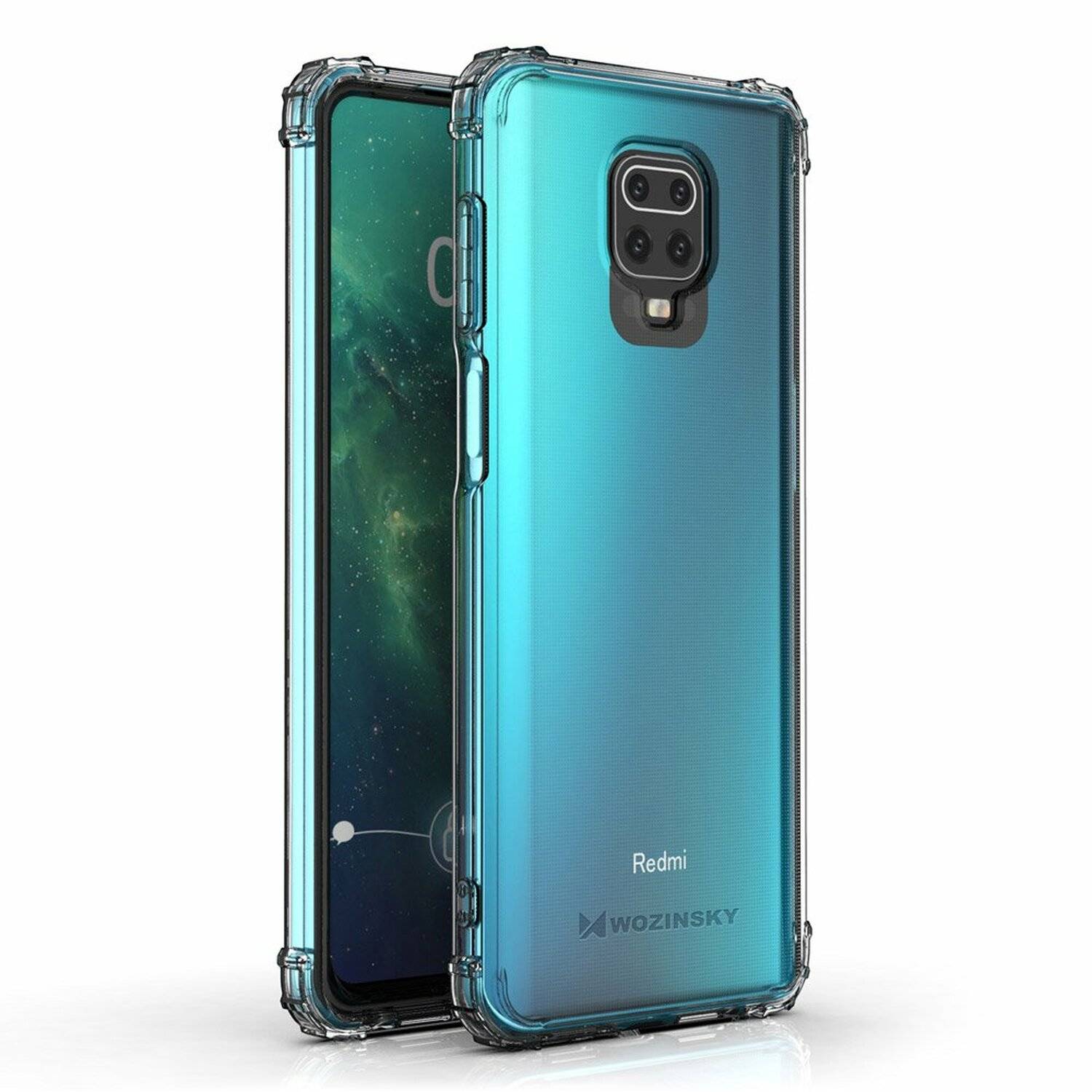 Schutzhülle Bumper Wozinsky Armor SchutzHülle kompatibel mit Xiaomi Redmi Note 9S Silikon Hülle Zubehör Tasche Schutzschale Schutz in Transparent