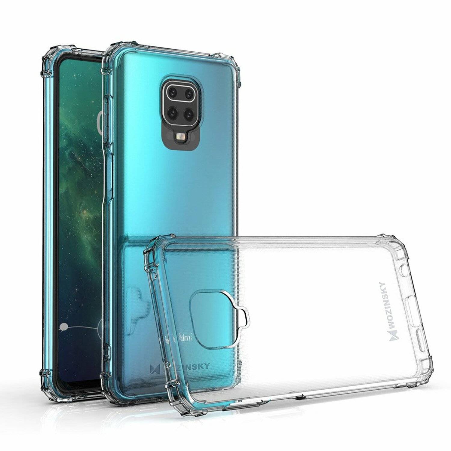 Schutzhülle Bumper Wozinsky Armor SchutzHülle kompatibel mit Xiaomi Redmi Note 9S Silikon Hülle Zubehör Tasche Schutzschale Schutz in Transparent