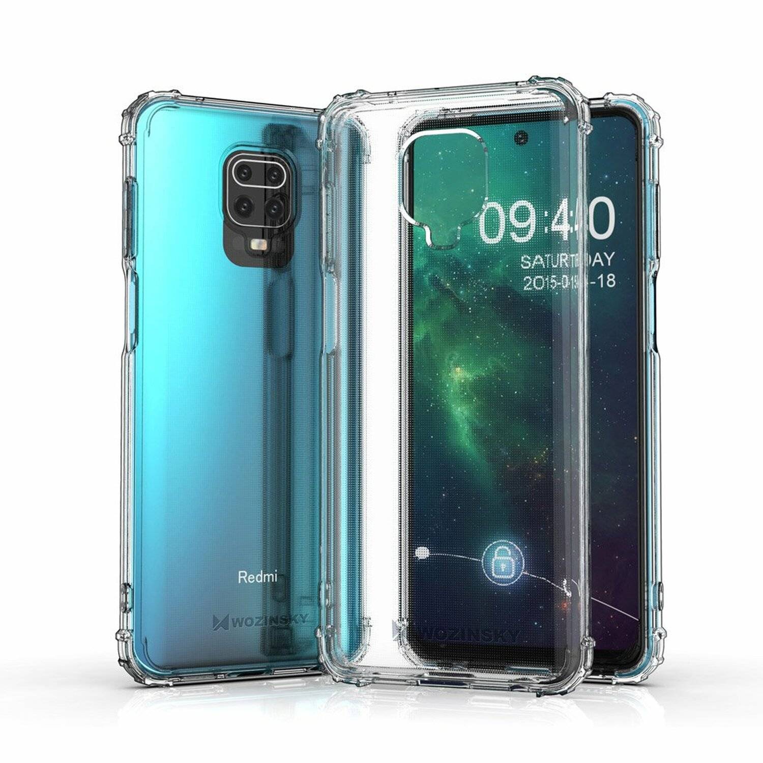 Schutzhülle Bumper Wozinsky Armor SchutzHülle kompatibel mit Xiaomi Redmi Note 9S Silikon Hülle Zubehör Tasche Schutzschale Schutz in Transparent