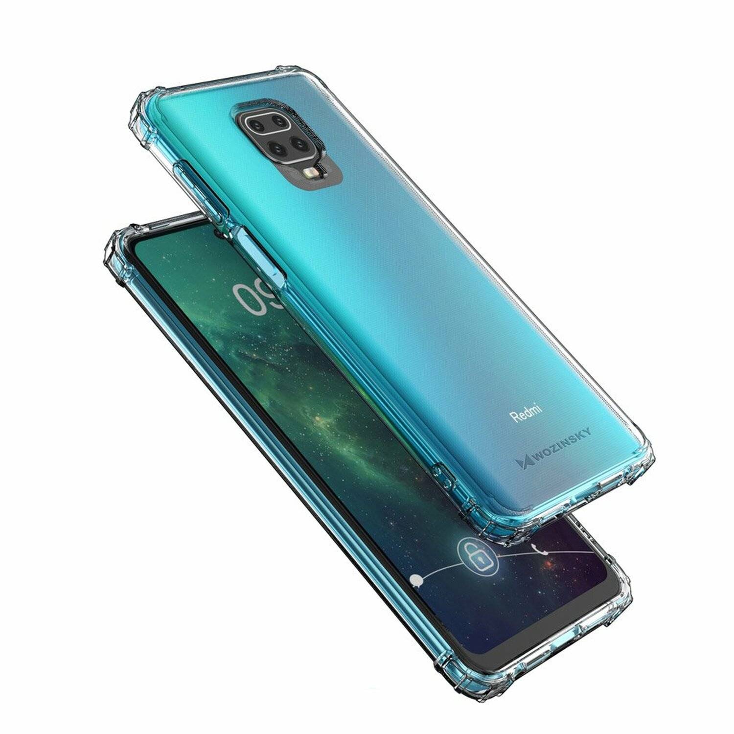 Schutzhülle Bumper Wozinsky Armor SchutzHülle kompatibel mit Xiaomi Redmi Note 9S Silikon Hülle Zubehör Tasche Schutzschale Schutz in Transparent