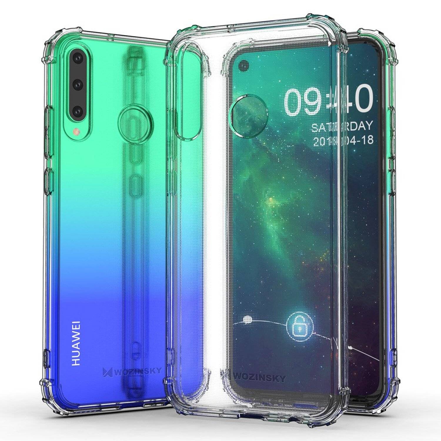 Schutzhülle Bumper Wozinksy Armor SchutzHülle kompatibel mit Huawei P40 Lite E Silikon Hülle Zubehör Tasche Schutzschale Schutz in Transparent