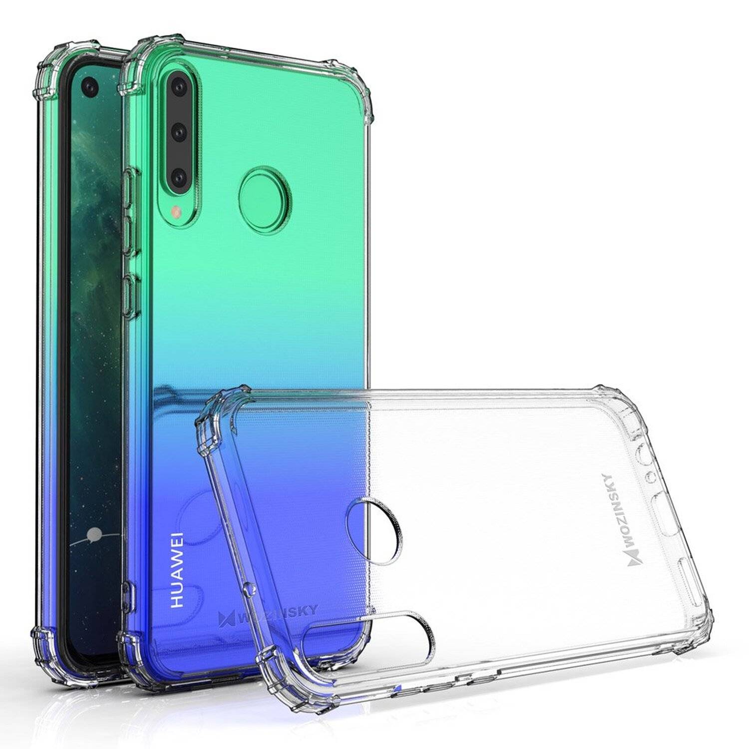 Schutzhülle Bumper Wozinksy Armor SchutzHülle kompatibel mit Huawei P40 Lite E Silikon Hülle Zubehör Tasche Schutzschale Schutz in Transparent