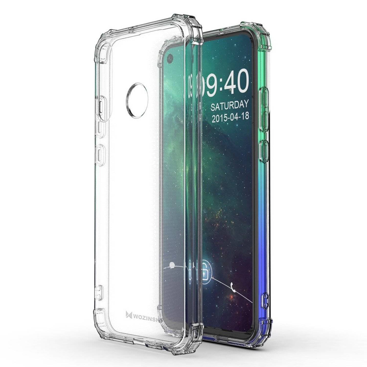 Schutzhülle Bumper Wozinksy Armor SchutzHülle kompatibel mit Huawei P40 Lite E Silikon Hülle Zubehör Tasche Schutzschale Schutz in Transparent
