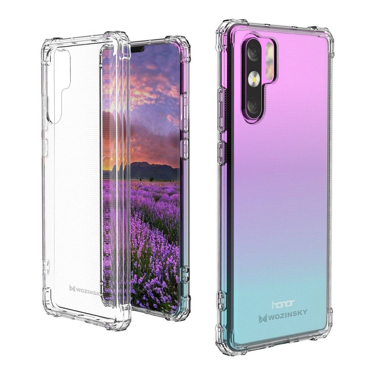 Schutzhülle Bumper Wozinsky Armor SchutzHülle kompatibel mit Huawei P30 Pro Silikon Hülle Zubehör Tasche Schutzschale Schutz in Transparent