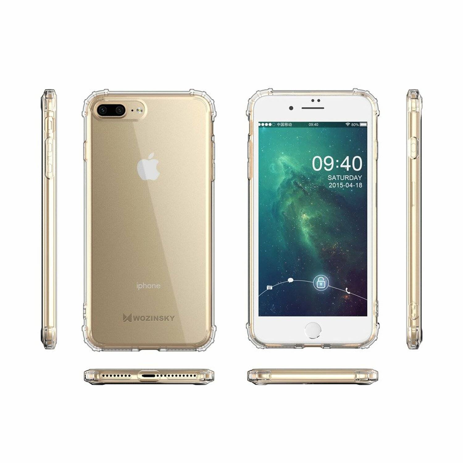 Schutzhülle Bumper Wozinsky Roar Armor SchutzHülle kompatibel mit iPhone 7 Plus Silikon Hülle Zubehör Tasche Schutzschale Schutz in Transparent