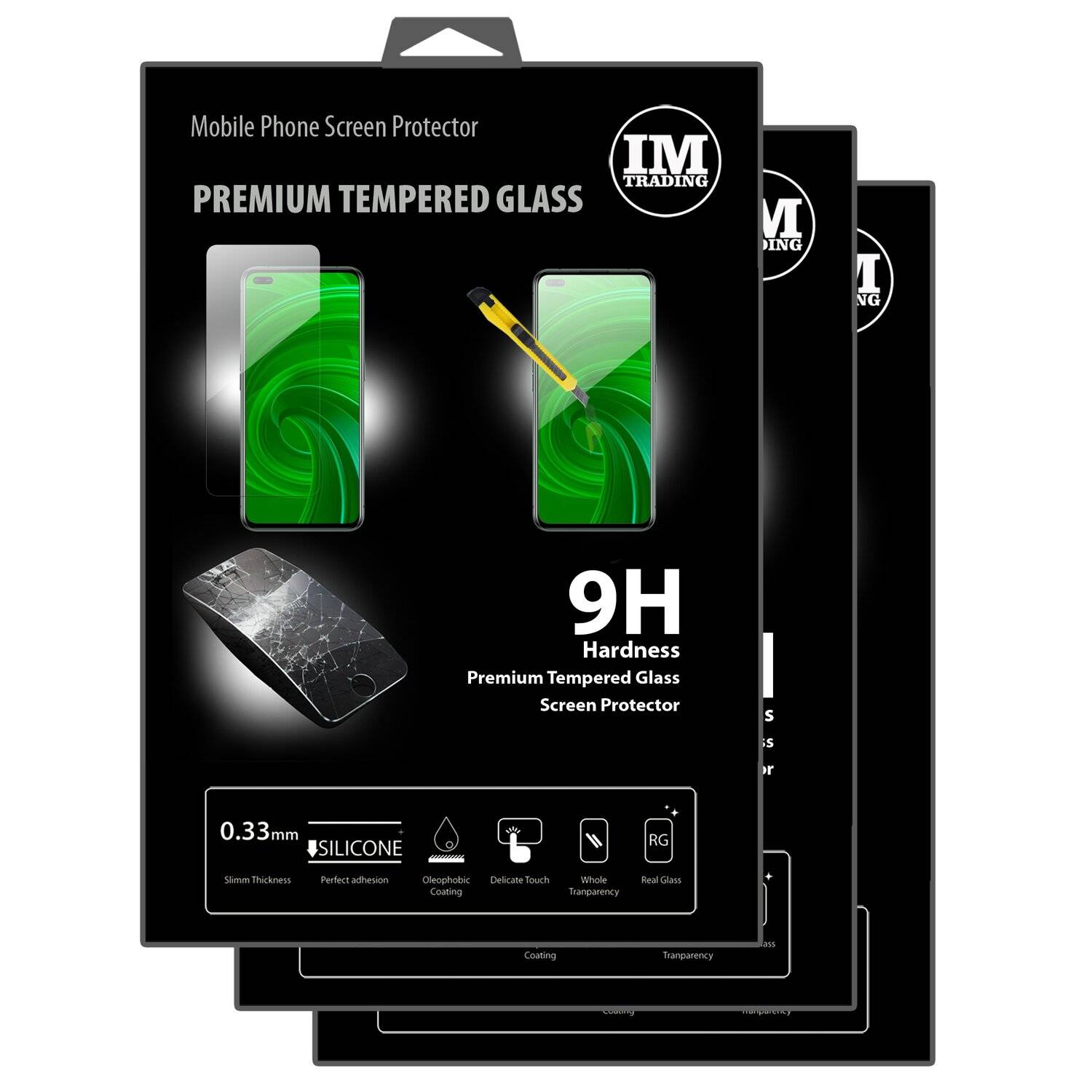 cofi1453 3X Schutz Schutz Glas 9H Tempered Glass Display Schutz Folie Display Glas Screen Protector kompatibel mit realme X50 Pro