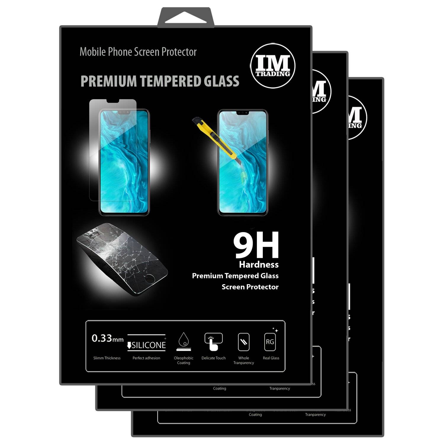 cofi1453 3X Schutz Schutz Glas 9H Tempered Glass Display Schutz Folie Display Glas Screen Protector kompatibel mit Honor 9X Lite
