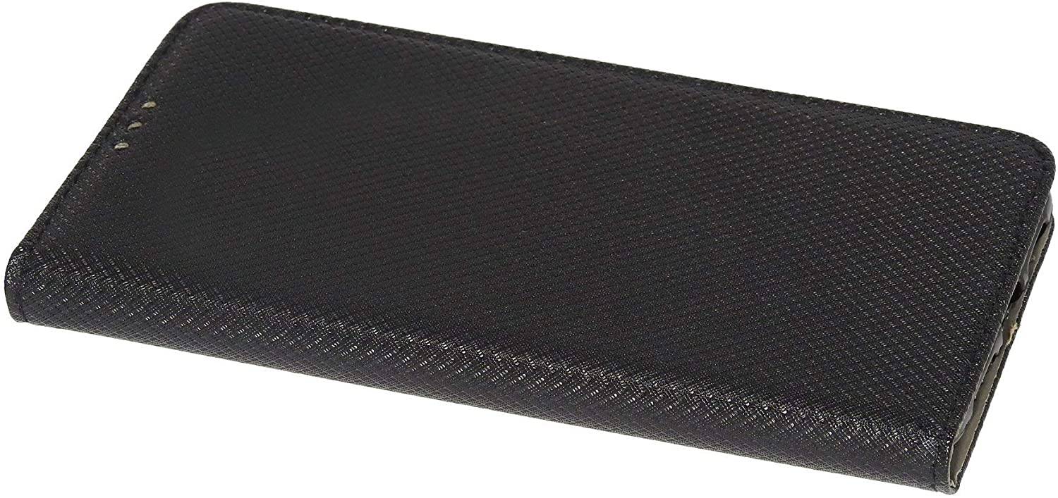 Buch Tasche "Smart" kompatibel mit Alcatel 1S ( 2020 ) Handy Hülle Etui Brieftasche Schutzhülle mit Standfunktion, Kartenfach Schwarz