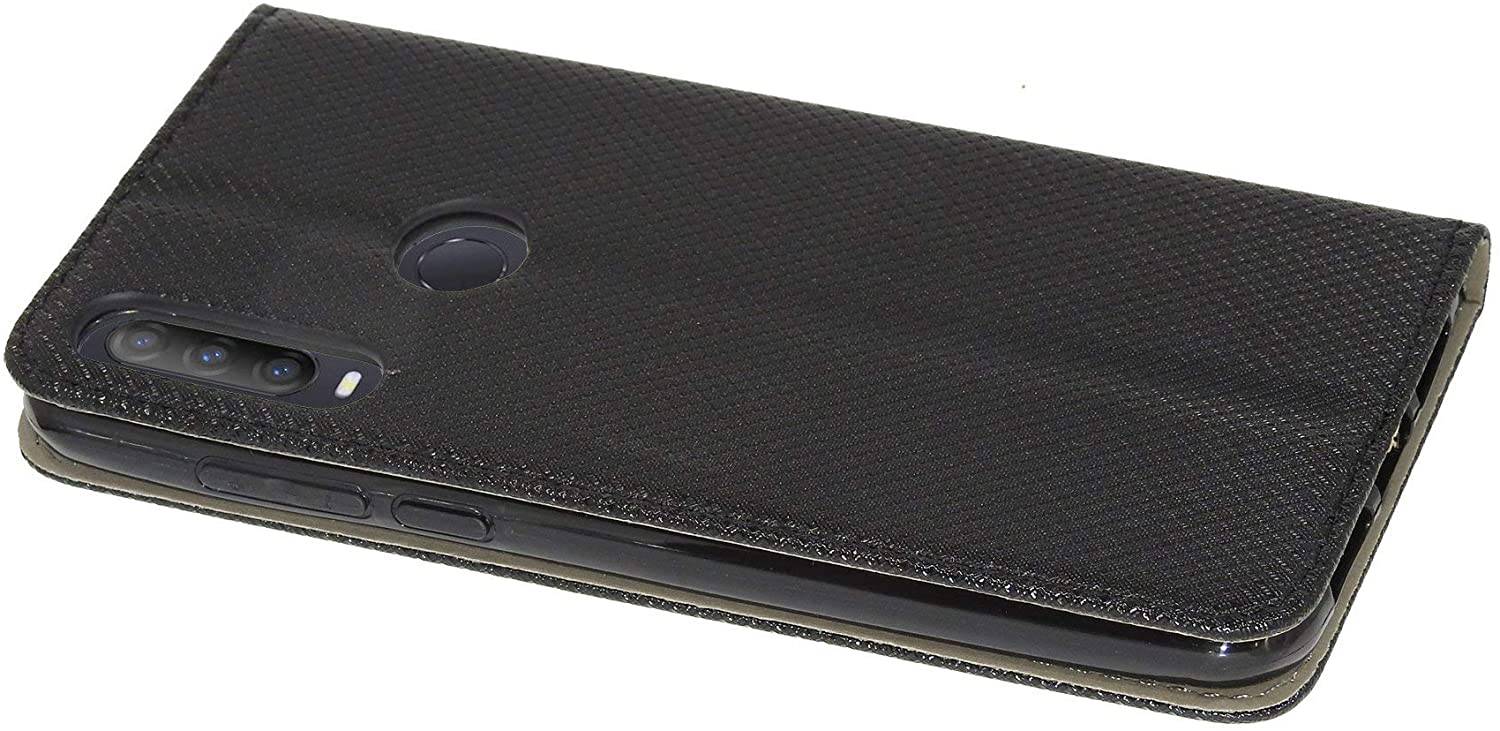 Buch Tasche "Smart" kompatibel mit Alcatel 1S ( 2020 ) Handy Hülle Etui Brieftasche Schutzhülle mit Standfunktion, Kartenfach Schwarz