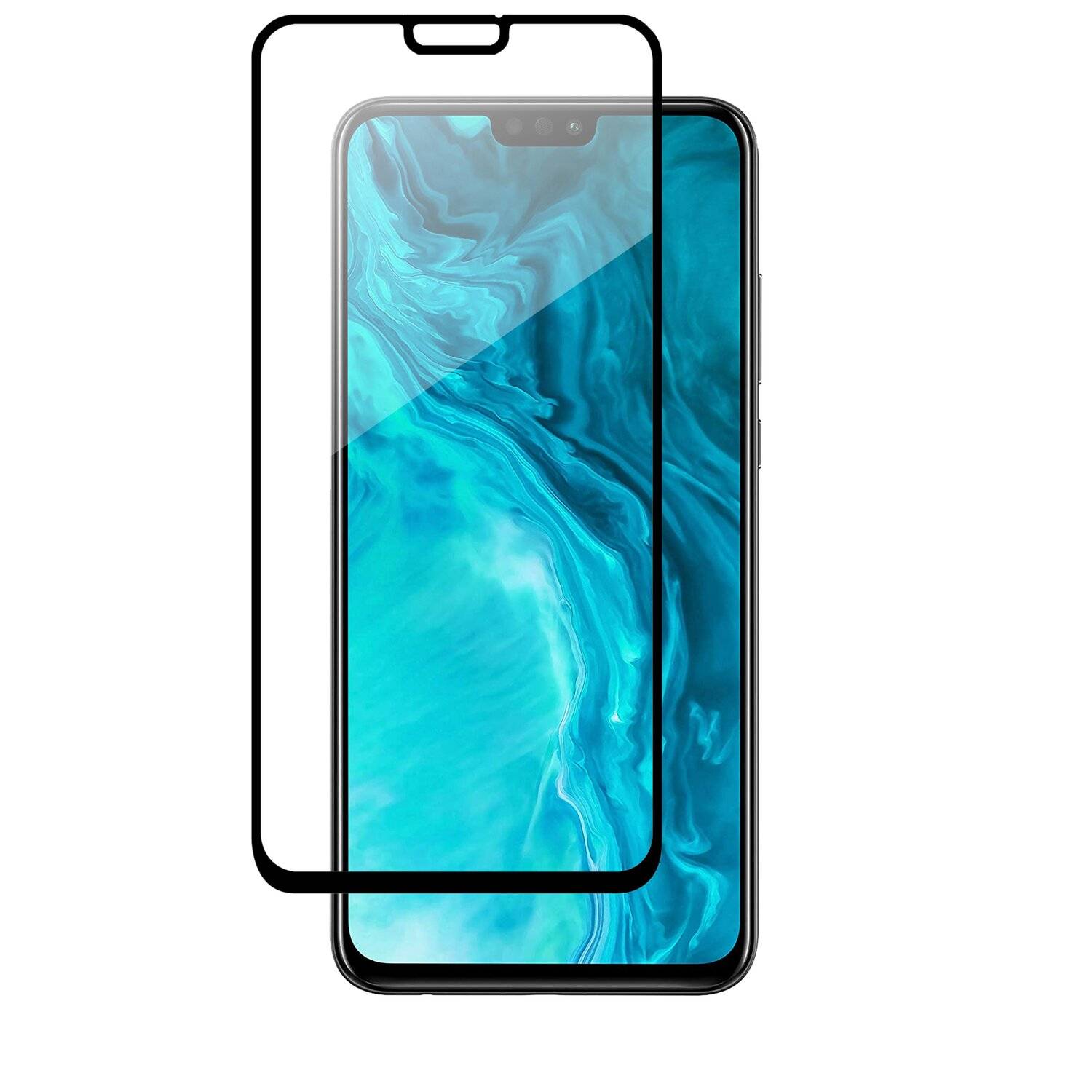 5D Schutz Glas kompatibel mit HONOR 9X LITE Curved Schutz Folie Vollständig Klebend und Abdeckung