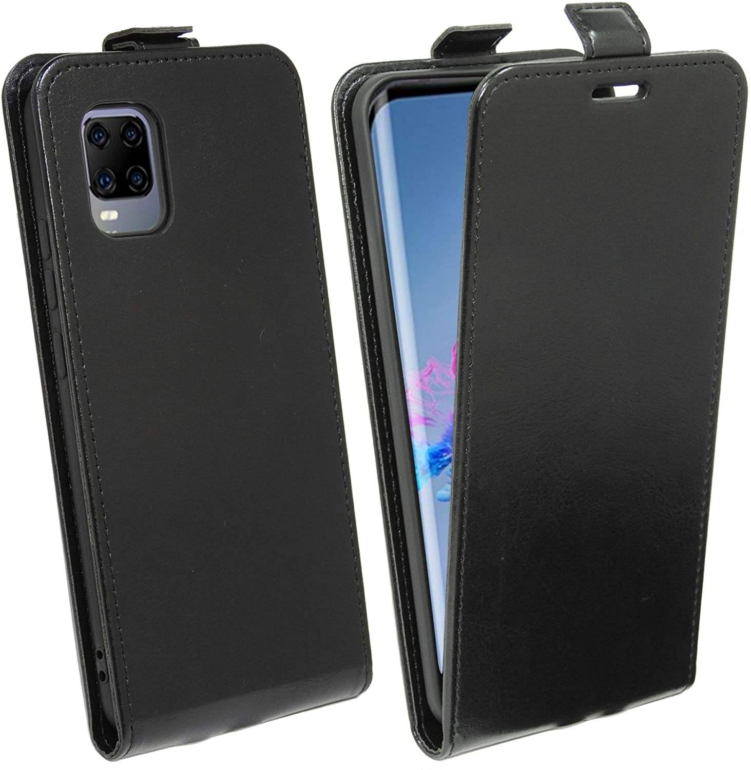 Flip Case kompatibel mit ZTE AXON 11 Handy Tasche vertikal aufklappbar Schutzhülle Klapp Hülle Schwarz