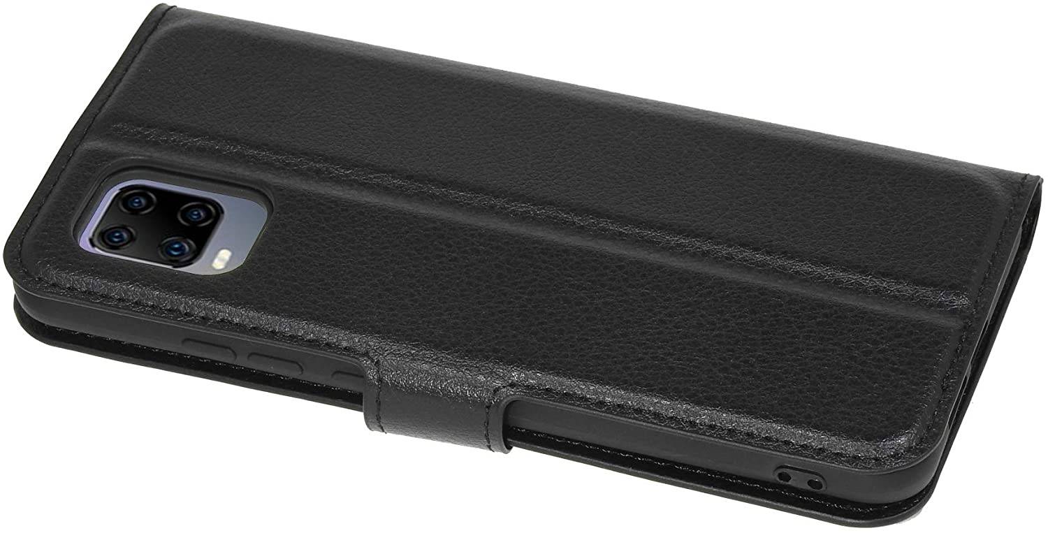 Buch Tasche "Fancy" kompatibel mit ZTE AXON 11 Handy Hülle Etui Brieftasche Schutzhülle mit Standfunktion, Kartenfach Schwarz