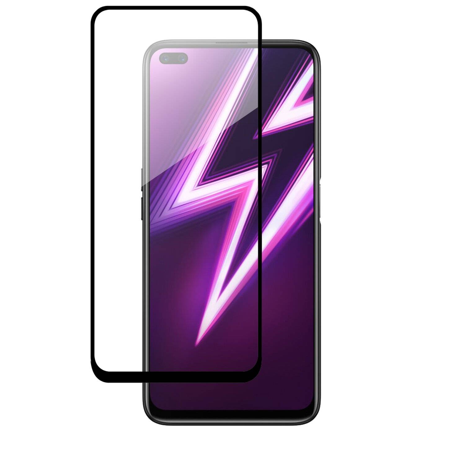 5D Schutz Glas kompatibel mit realme 6 Pro Curved Schutz Folie Vollständig Klebend und Abdeckung