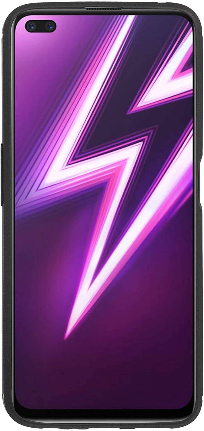 Silikon Hülle Bumper Carbon kompatibel mit realme 6 Pro Case TPU Soft Handyhülle Cover Schutzhülle Schwarz