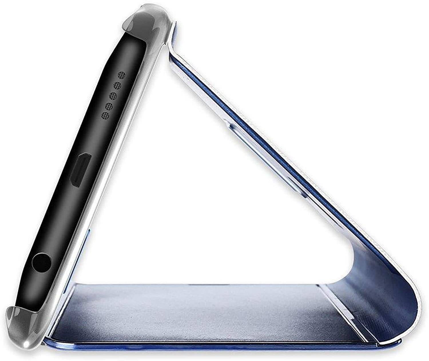 Smart View Spiegel Mirror Smart Cover Schale Etui kompatibel mit HONOR 9A Schutzhülle Tasche Case Schutz Clear Schwarz