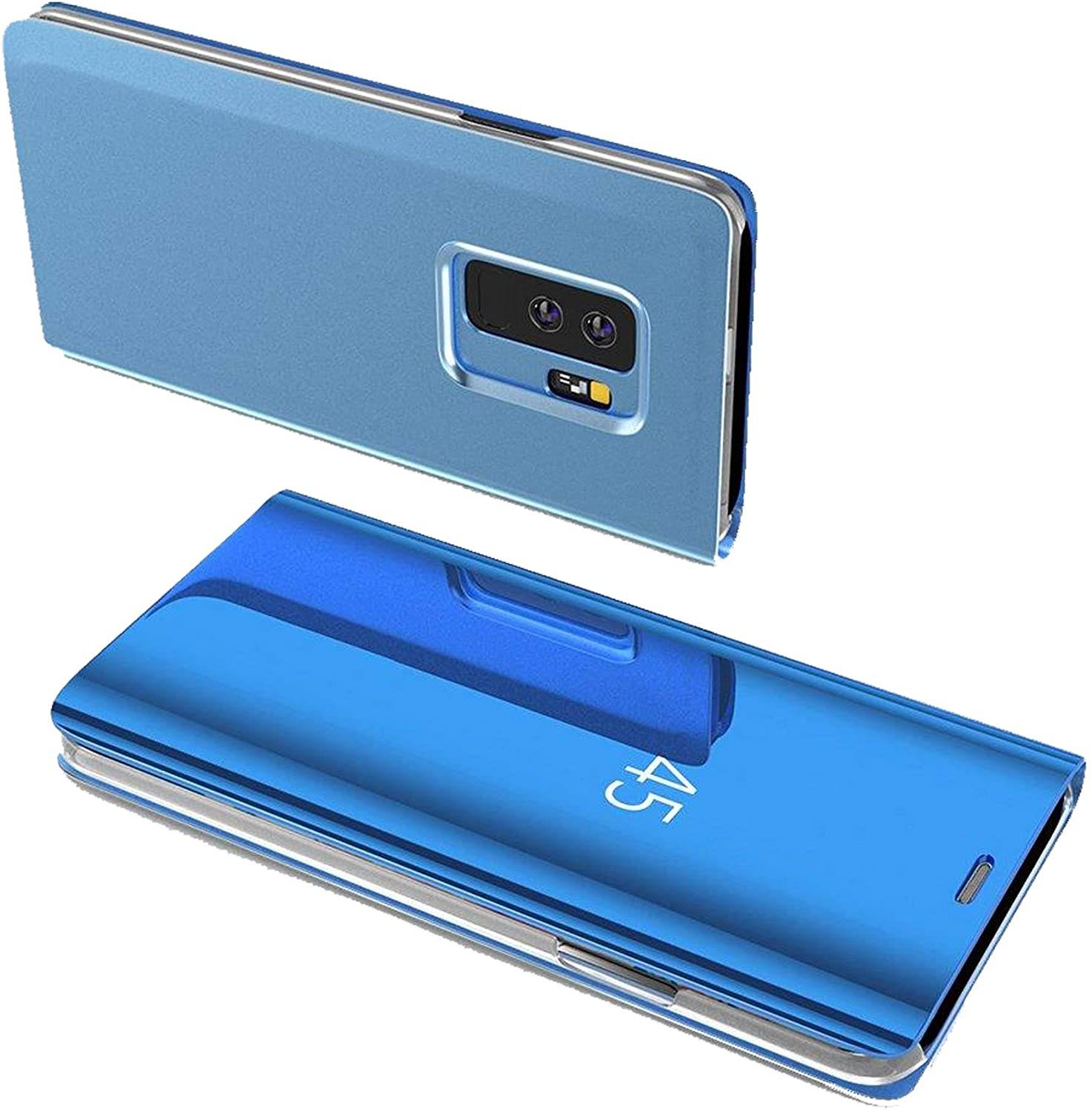 Smart View Spiegel Mirror Smart Cover Schale Etui kompatibel mit XIAOMI REDMI 9 Schutzhülle Tasche Case Schutz Clear Blau