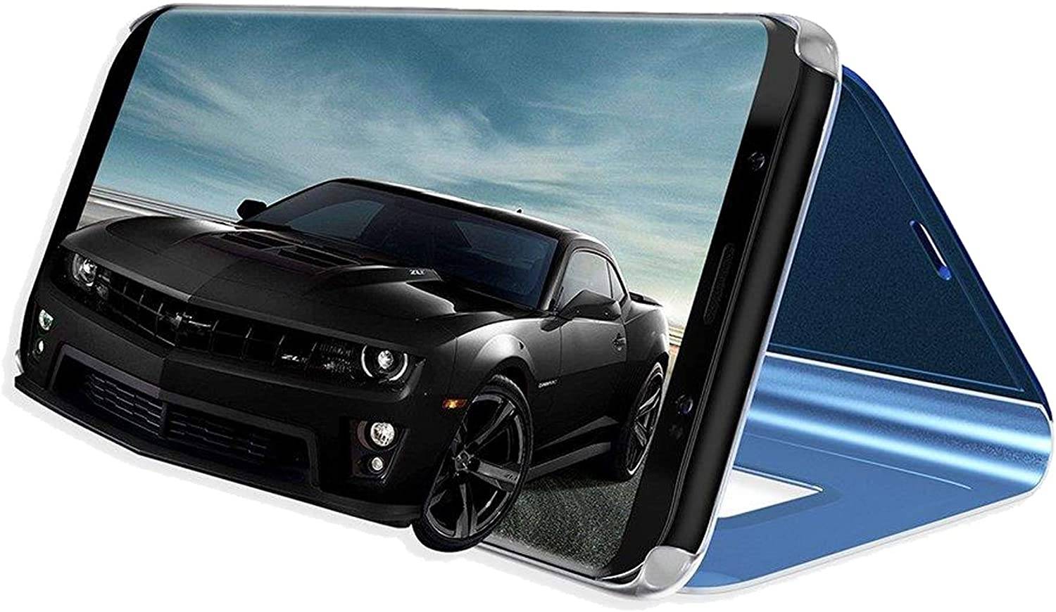 Smart View Spiegel Mirror Smart Cover Schale Etui kompatibel mit XIAOMI REDMI 9 Schutzhülle Tasche Case Schutz Clear Blau