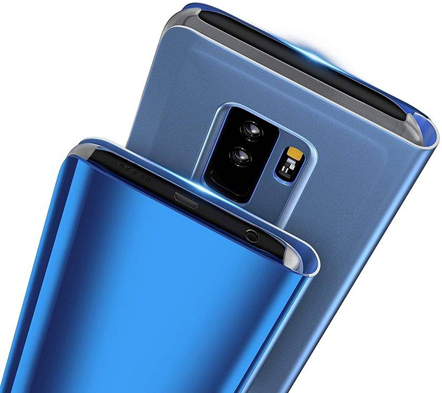 Smart View Spiegel Mirror Smart Cover Schale Etui kompatibel mit XIAOMI REDMI 9 Schutzhülle Tasche Case Schutz Clear Blau