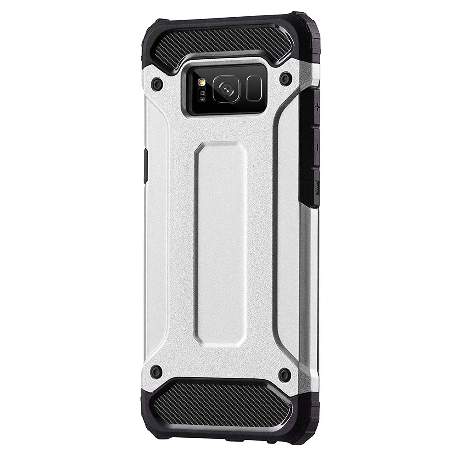 Schutzhülle Bumper Hybrid Armor SchutzHülle kompatibel mit SAMSUNG GALAXY A41 (A415F) Silikon Hülle Zubehör Tasche Schutzschale Schutz in Silber