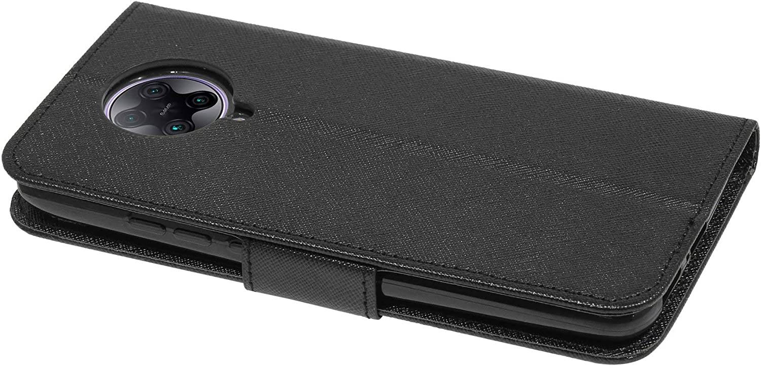 Buch Tasche "Fancy" kompatibel mit XIAOMI REDMI K30 PRO Handy Hülle Etui Brieftasche Schutzhülle mit Standfunktion, Kartenfach Schwarz