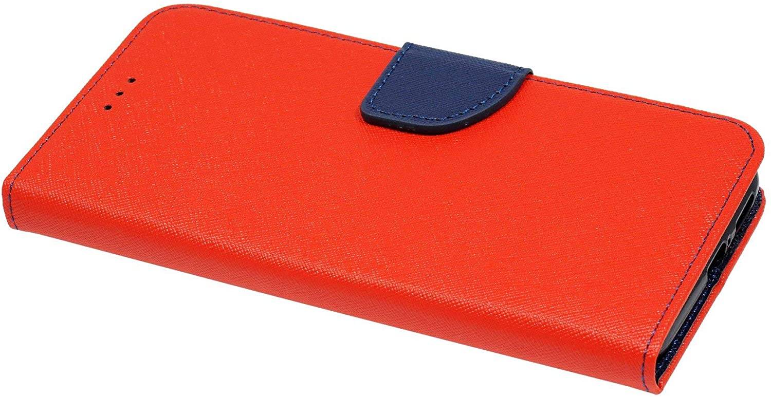 Buch Tasche "Fancy" kompatibel mit XIAOMI POCO F2 PRO Handy Hülle Etui Brieftasche Schutzhülle mit Standfunktion, Kartenfach Rot-Blau