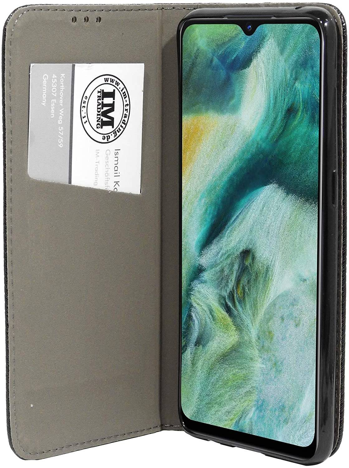 Buch Tasche "Fancy" kompatibel mit OPPO FIND X2 LITE Handy Hülle Etui Brieftasche Schutzhülle mit Standfunktion, Kartenfach Schwarz