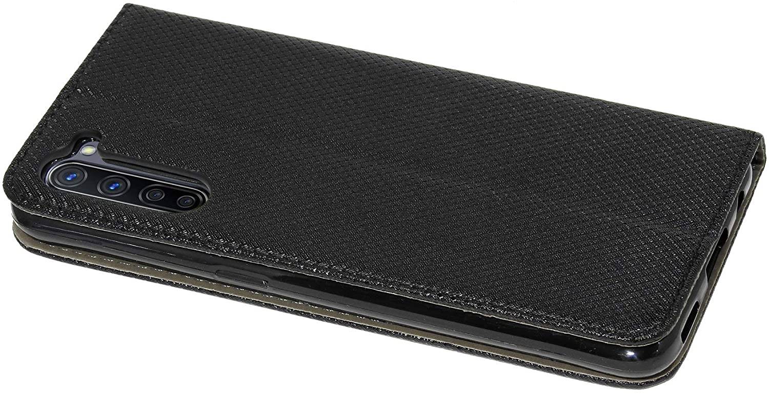 Buch Tasche "Fancy" kompatibel mit OPPO FIND X2 LITE Handy Hülle Etui Brieftasche Schutzhülle mit Standfunktion, Kartenfach Schwarz
