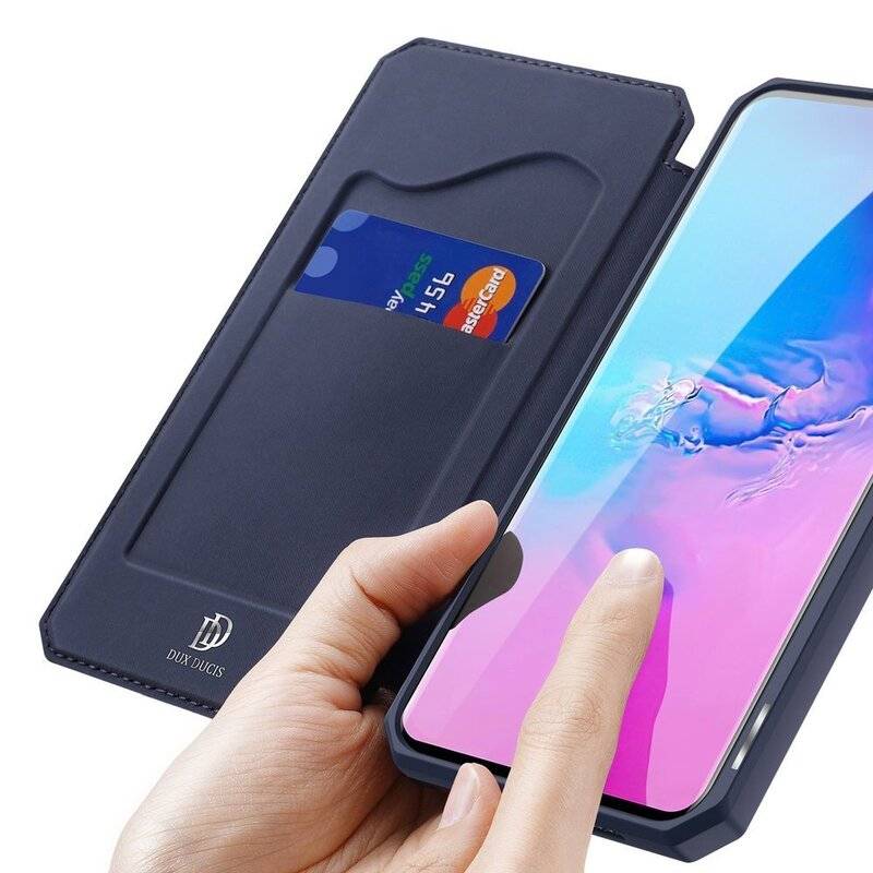 Buch Tasche Skin X Dux Ducis für SAMSUNG GALAXY A71 5G A716F Handy Hülle Etui Brieftasche Schutzhülle mit Standfunktion, Kartenfach Blau