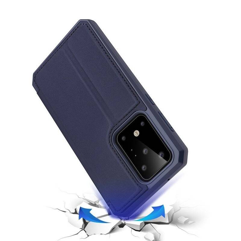 Buch Tasche Skin X Dux Ducis für SAMSUNG GALAXY A71 5G A716F Handy Hülle Etui Brieftasche Schutzhülle mit Standfunktion, Kartenfach Blau