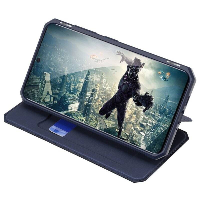 Buch Tasche Skin X Dux Ducis für SAMSUNG GALAXY A71 5G A716F Handy Hülle Etui Brieftasche Schutzhülle mit Standfunktion, Kartenfach Blau