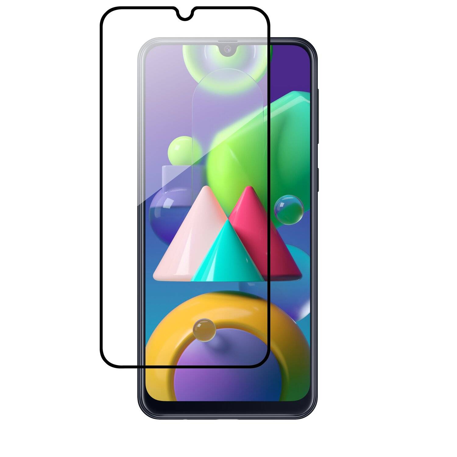 cofi1453® 5D Schutz Glas kompatibel mit SAMSUNG GALAXY M21 (M215F) Curved Schutz Folie Vollständig Klebend und Abdeckung