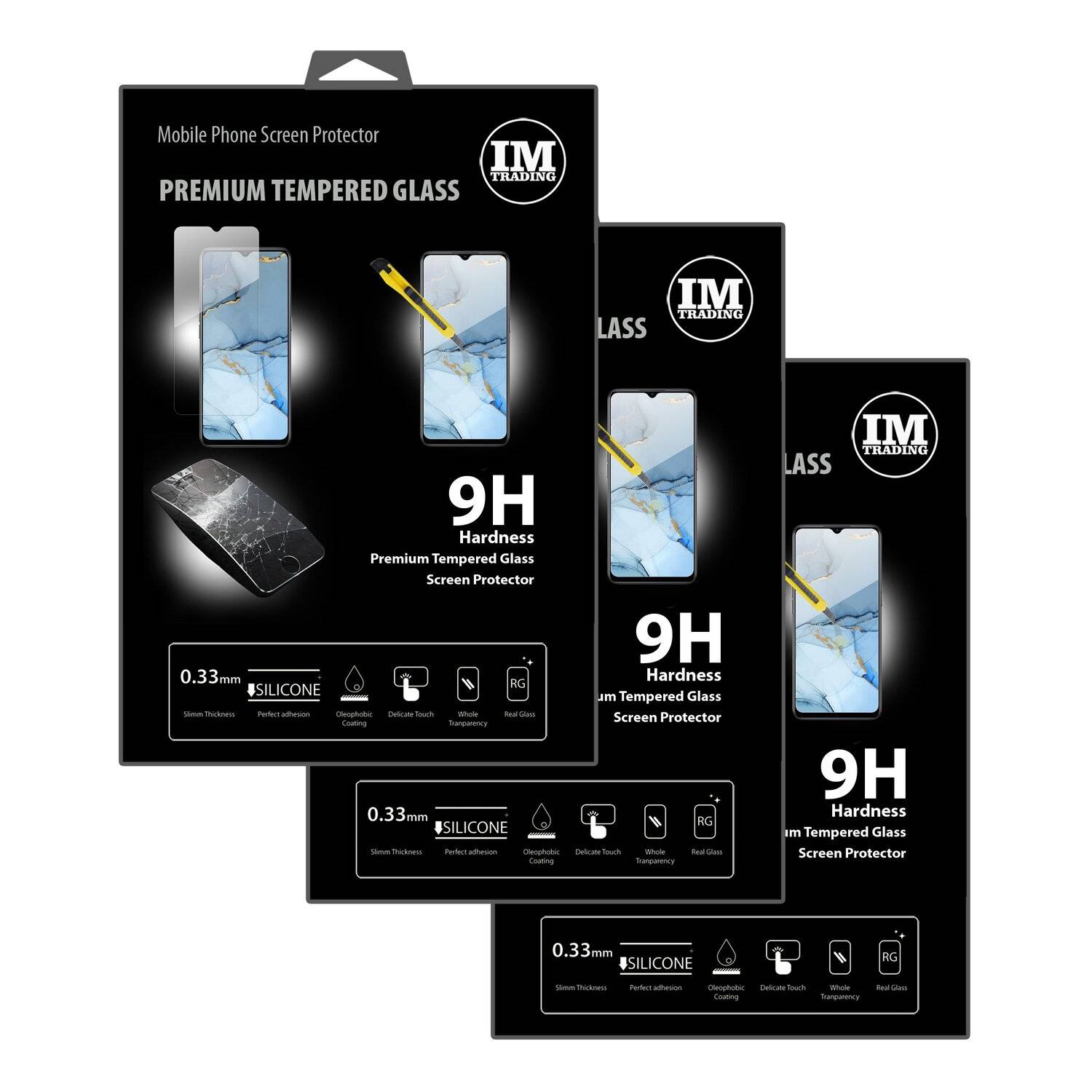 cofi1453 3X Schutz Schutz Glas 9H Tempered Glass Display Schutz Folie Display Glas Screen Protector kompatibel mit Oppo Reno 3