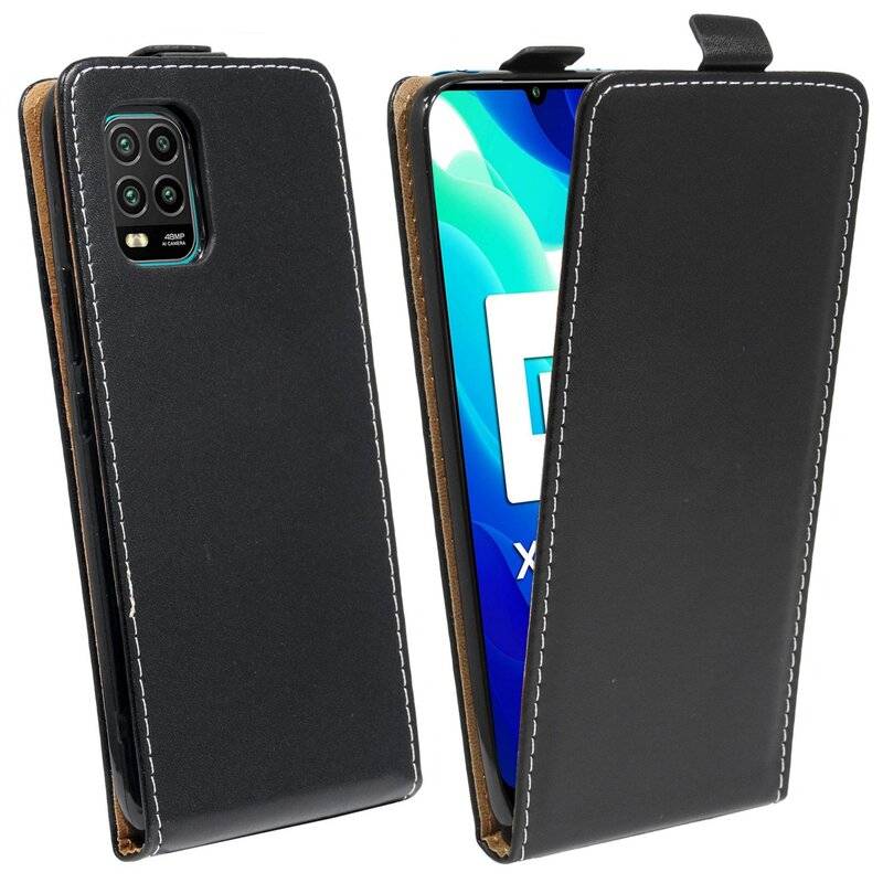 cofi1453® Flip Case kompatibel mit XIAOMI MI 10 LITE Handy Tasche vertikal aufklappbar Schutzhülle Klapp Hülle Schwarz