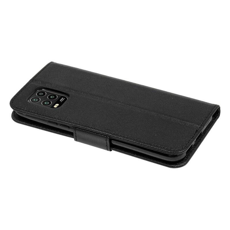 cofi1453® Buch Tasche "Fancy" kompatibel mit XIAOMI MI 10 LITE Handy Hülle Etui Brieftasche Schutzhülle mit Standfunktion, Kartenfach Schwarz