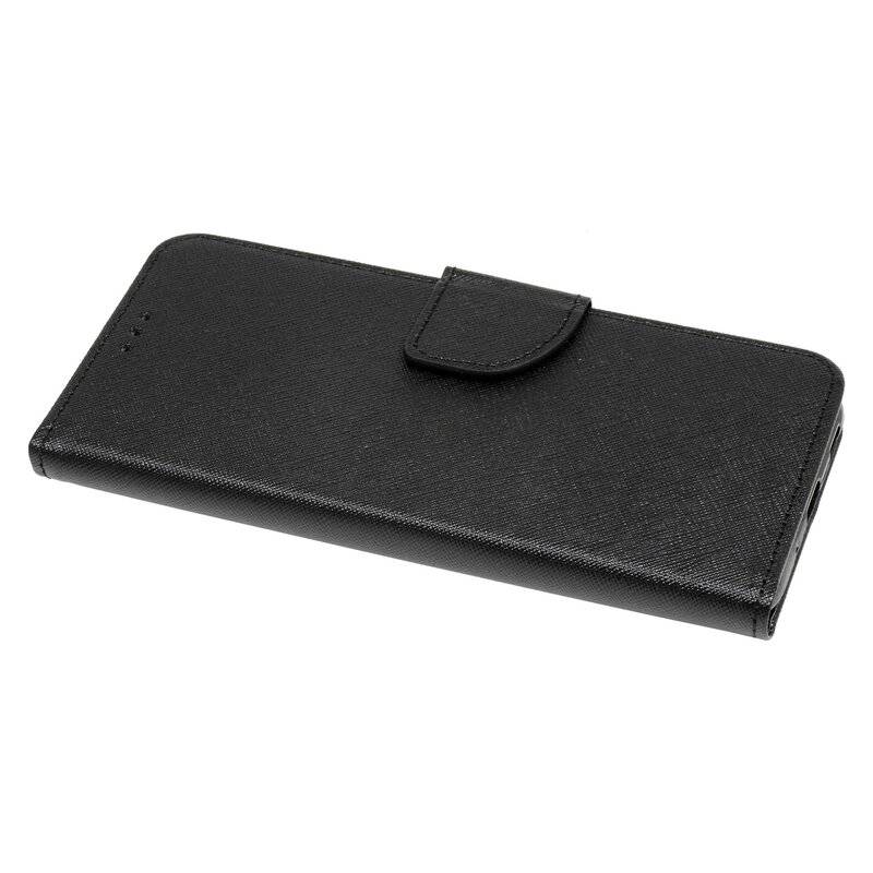 Buch Tasche Fancy für SAMSUNG GALAXY M11 M115F Handy Hülle Etui Brieftasche Schutzhülle mit Standfunktion, Kartenfach Schwarz